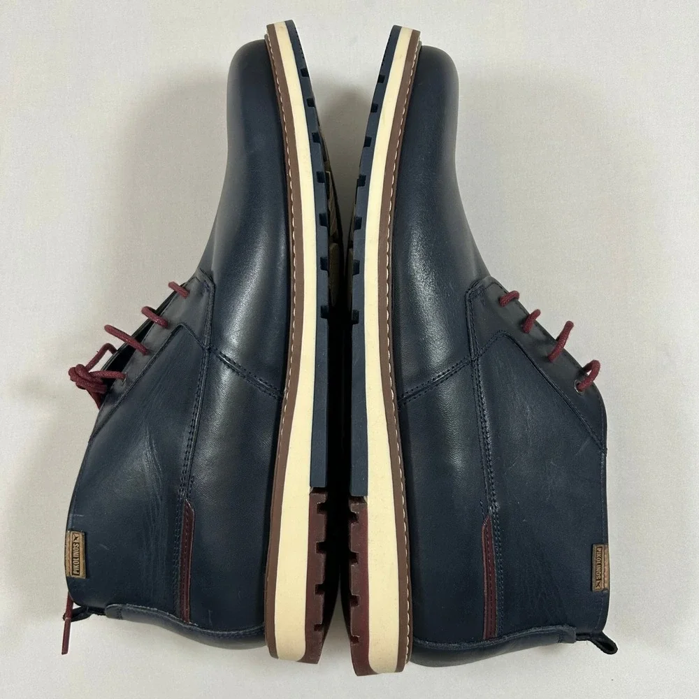 Pikolinos Chukka Boots Berna Mens 45 /11-11.5 Navy Blue Leather Lace Up M8J-8127